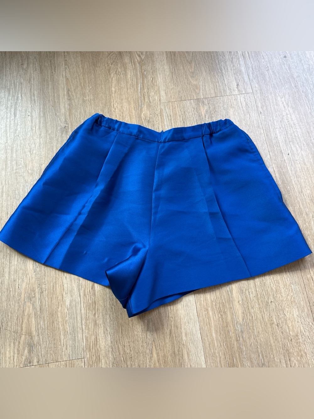 Sandro Royal Blue High-Waist Tailored Relaxed Shorts 34